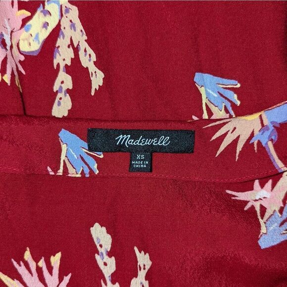 Madewell Fall Maroon Floral Dress Size XS Please see measurements ↙️ - Picture 3 of 5